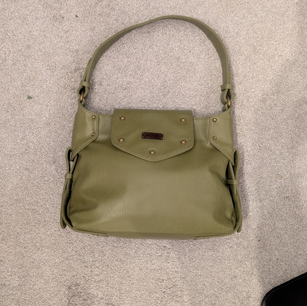 Matt & Nat Olive Green Vegan Leather Hobo Bag Like New - Picture 3 of 16